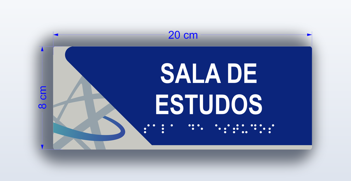 Placa Sala de Estudos - padrão Cruzeiro do Sul