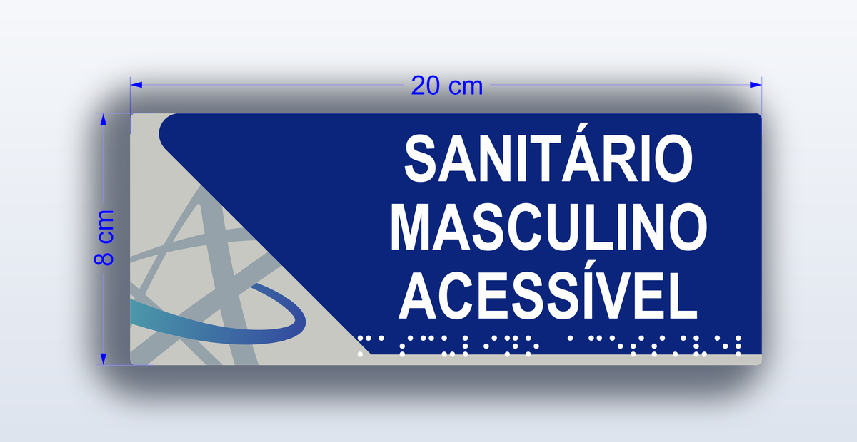 Placa Sanitário Masculino Acessível - padrão Cruzeiro do Sul