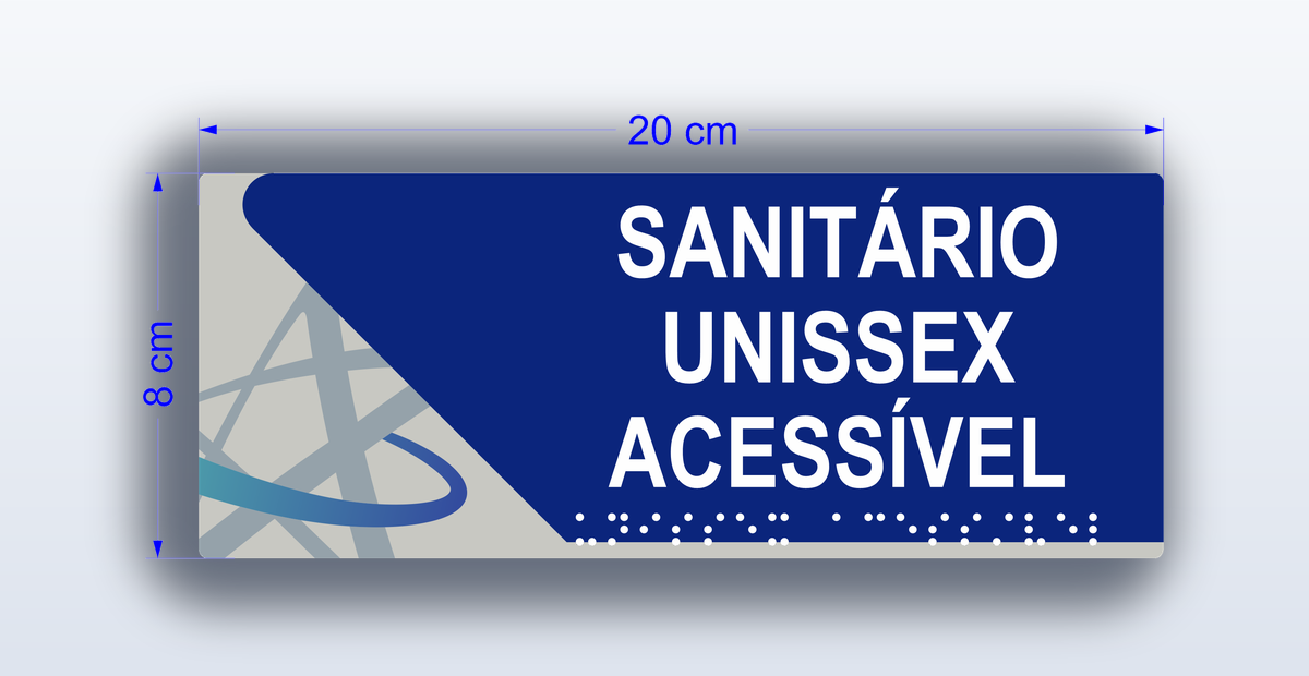 Placa Sanitário Unissex Acessível - padrão Cruzeiro do Sul