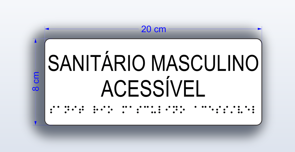 Placa Sanitário Masculino Acessível - padrão Estácio