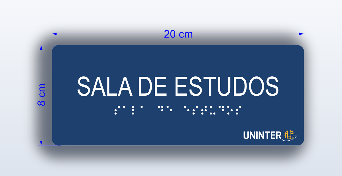 Placa Sala de Estudos - padrão Uninter