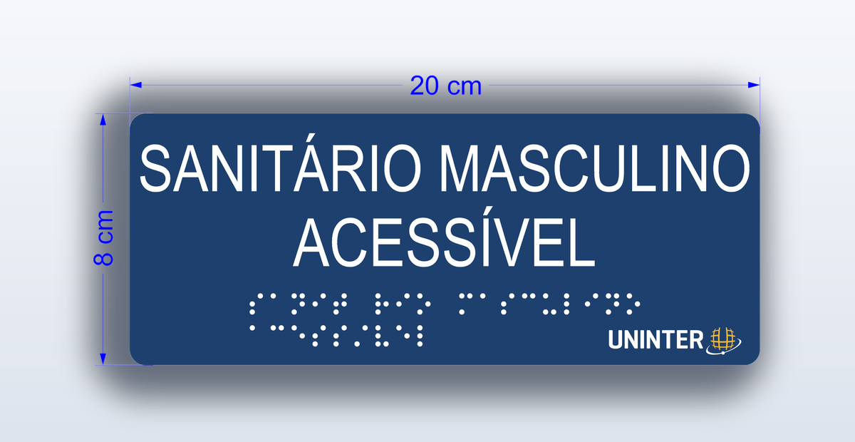 Placa Sanitário Masculino Acessível - padrão Uninter