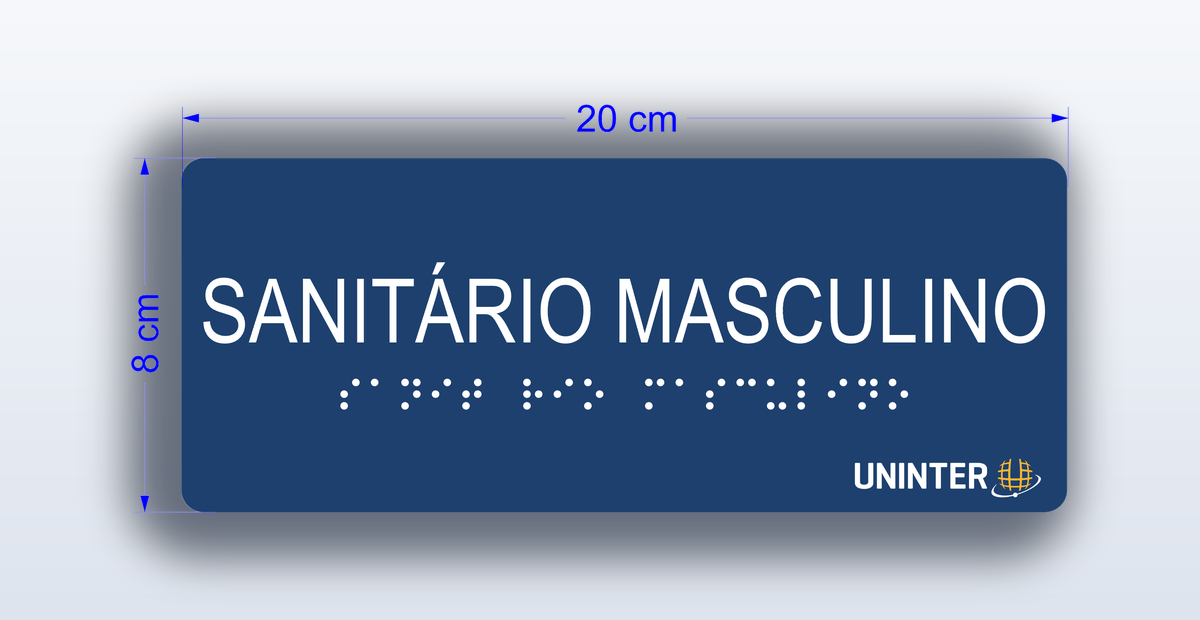 Placa Sanitário Masculino - padrão Uninter