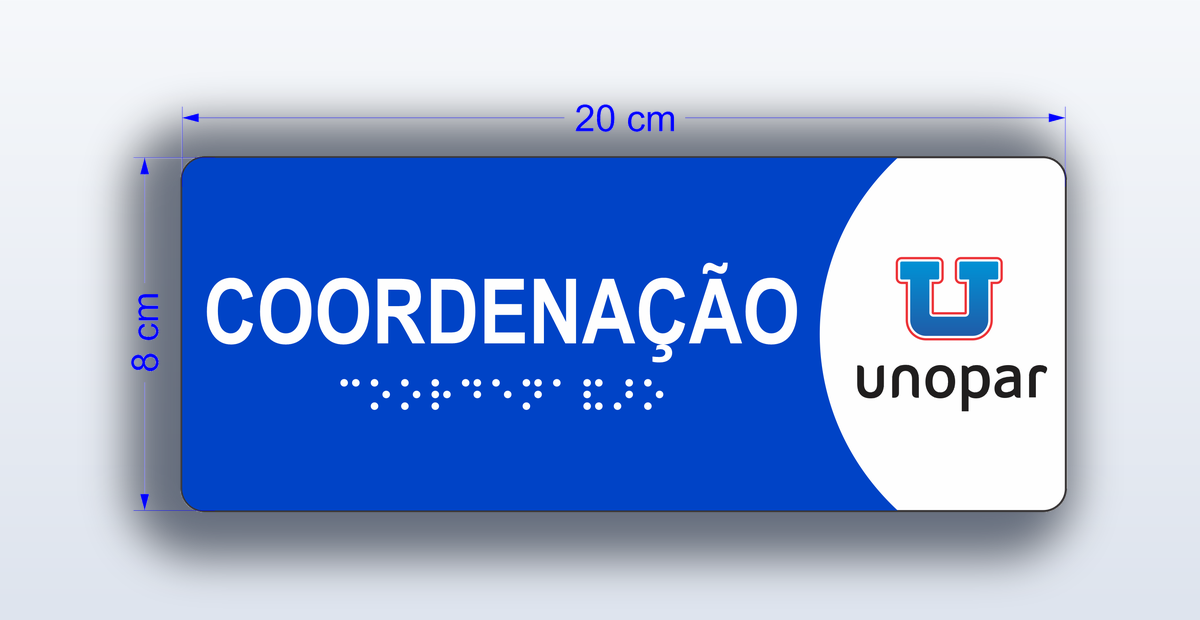 Placa Coordenação - padrão Unopar