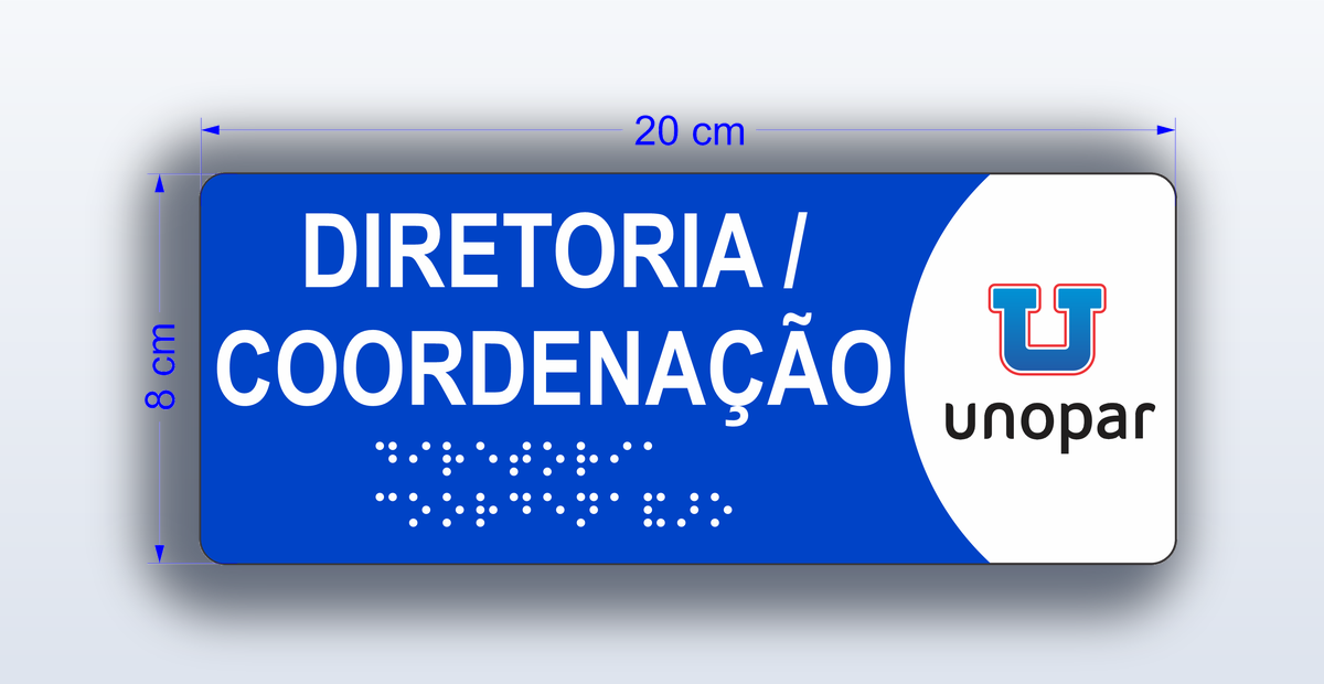 Placa Diretoria Coordenação - padrão Unopar