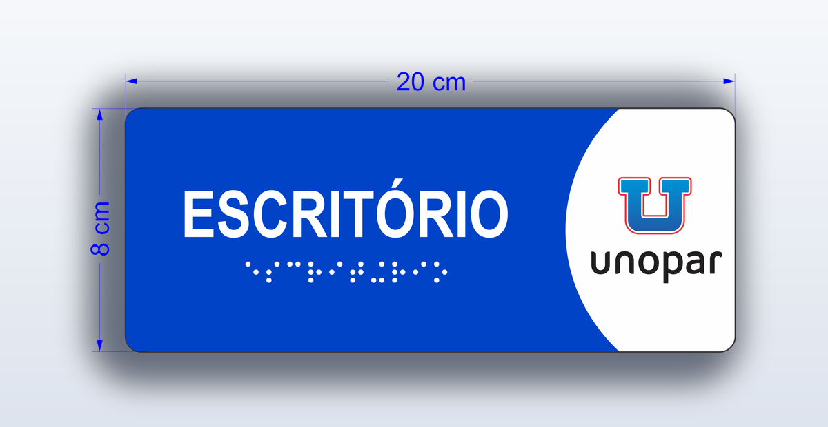 Placa Escritorio - padrão Unopar