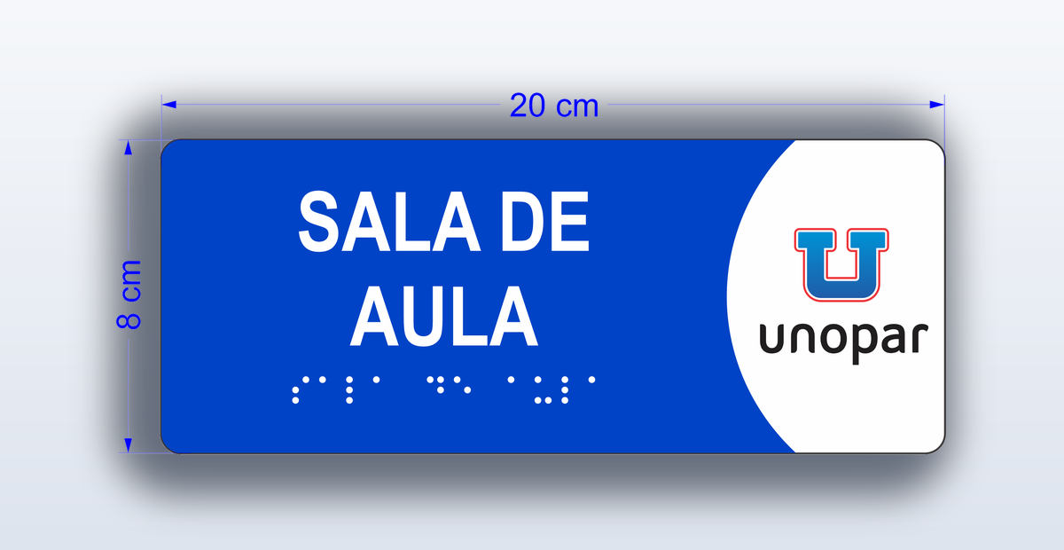 Placa Sala de Aula - padrão Unopar