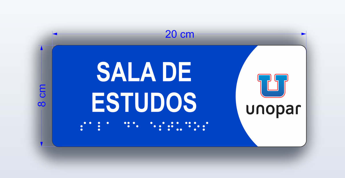 Placa Sala de Estudos - padrão Unopar