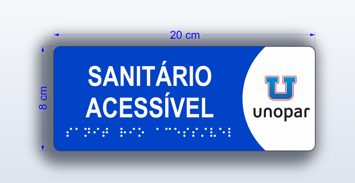 Placa Sanitário Acessível - padrão Unopar