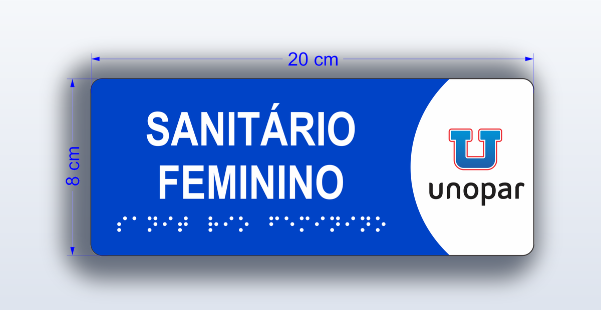 Placa Sanitário Feminino - padrão Unopar