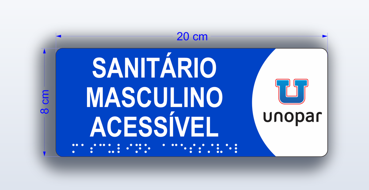 Placa Sanitário Masculino Acessível - padrão Unopar
