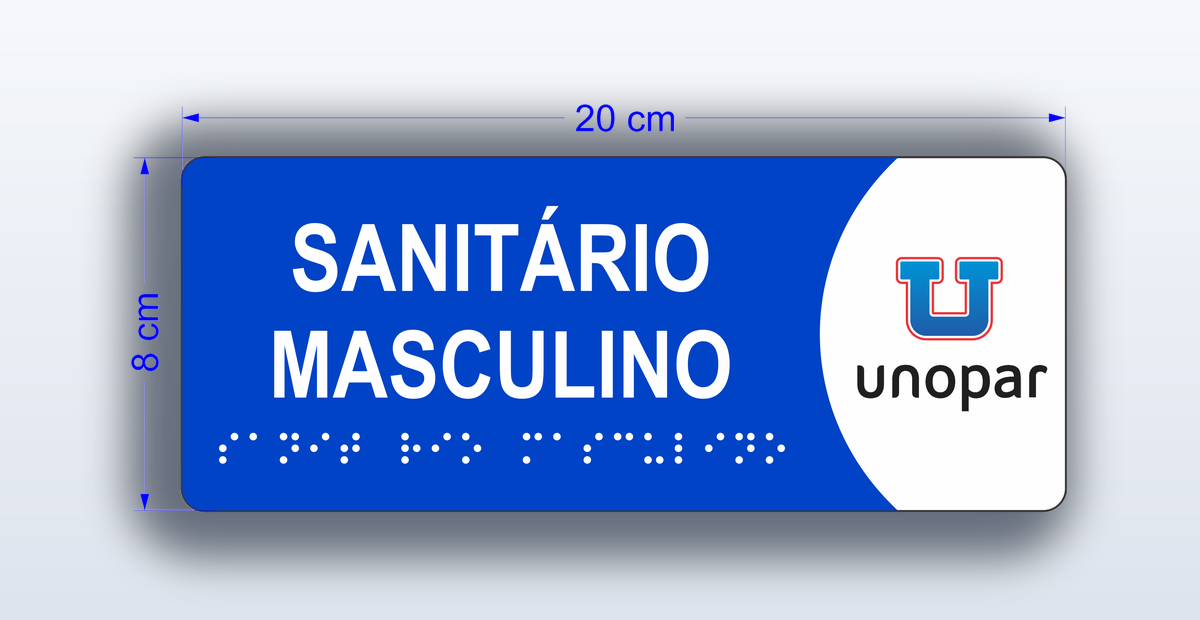Placa Sanitário Masculino - padrão Unopar