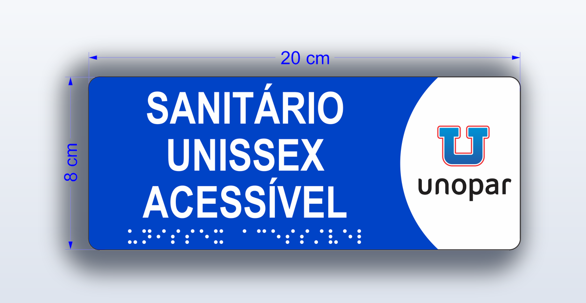 Placa Sanitário Unissex Acessível - padrão Unopar