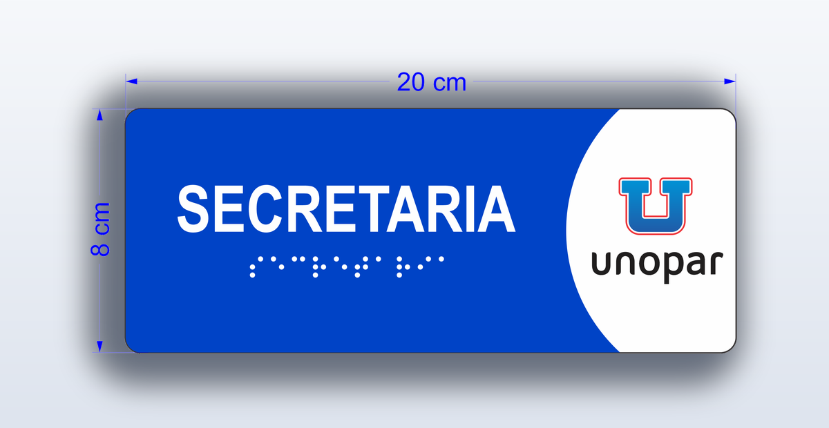 Placa Secretaria - padrão Unopar