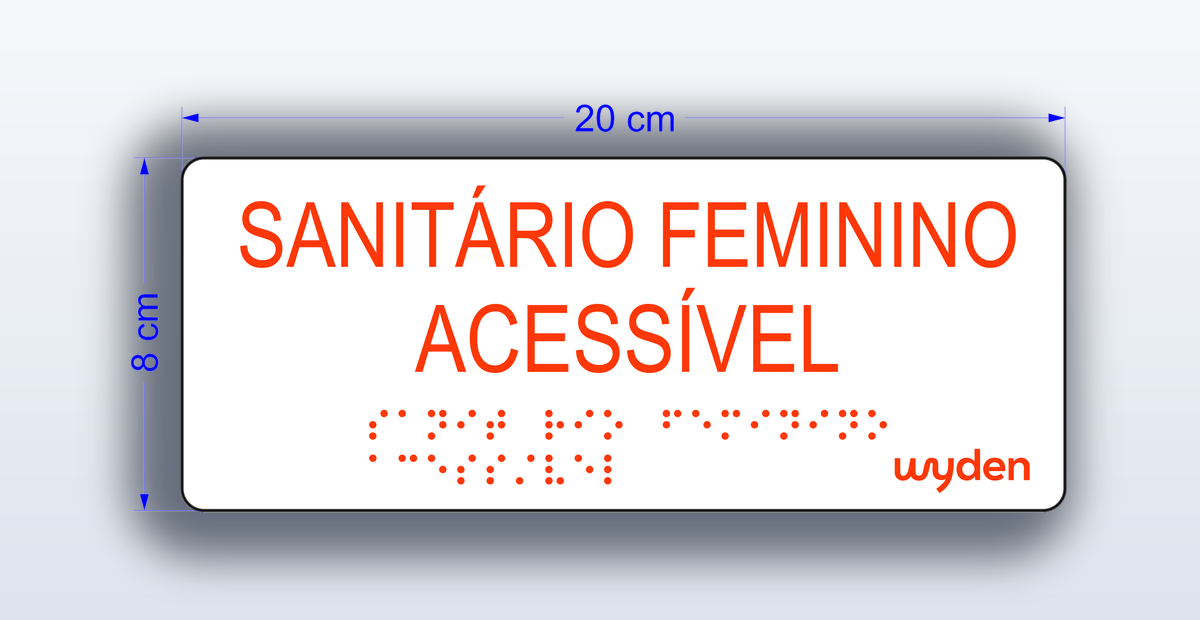 Placa Sanitario Feminino Acessível - padrão Wyden