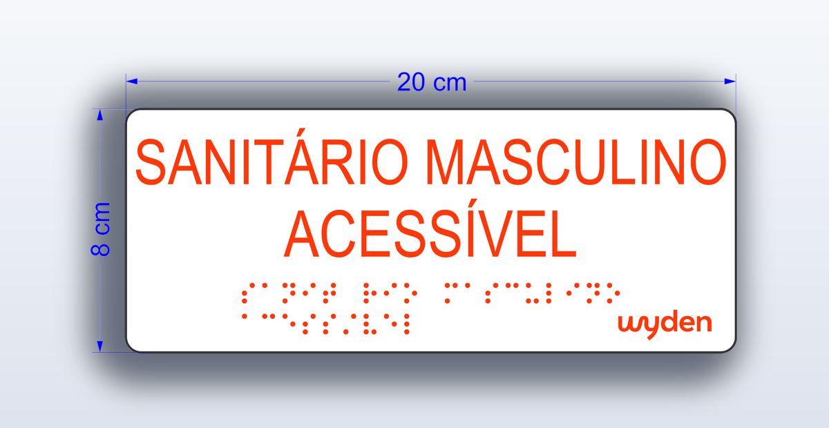 Placa Sanitario Masculino Acessível - padrão Wyden
